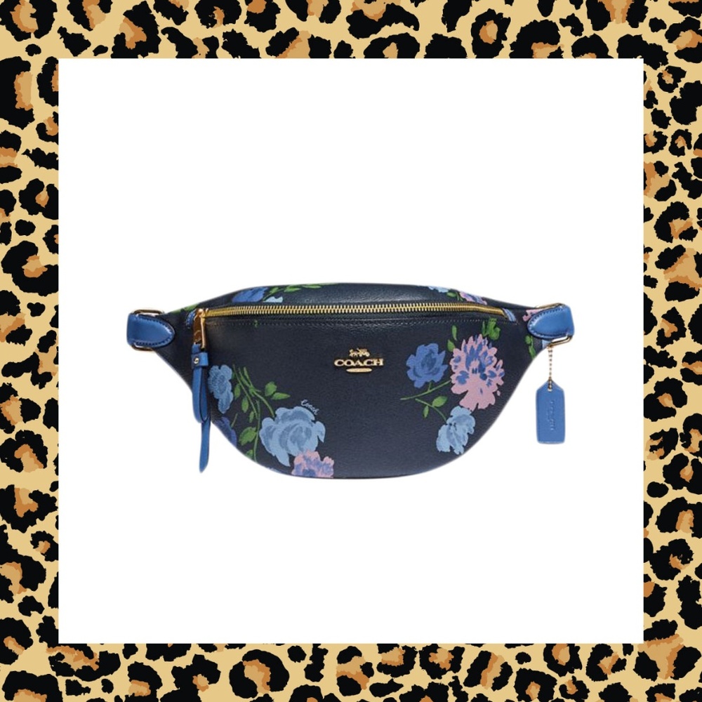 COACH Painted Peony Floral Belt Bag Fanny Pack